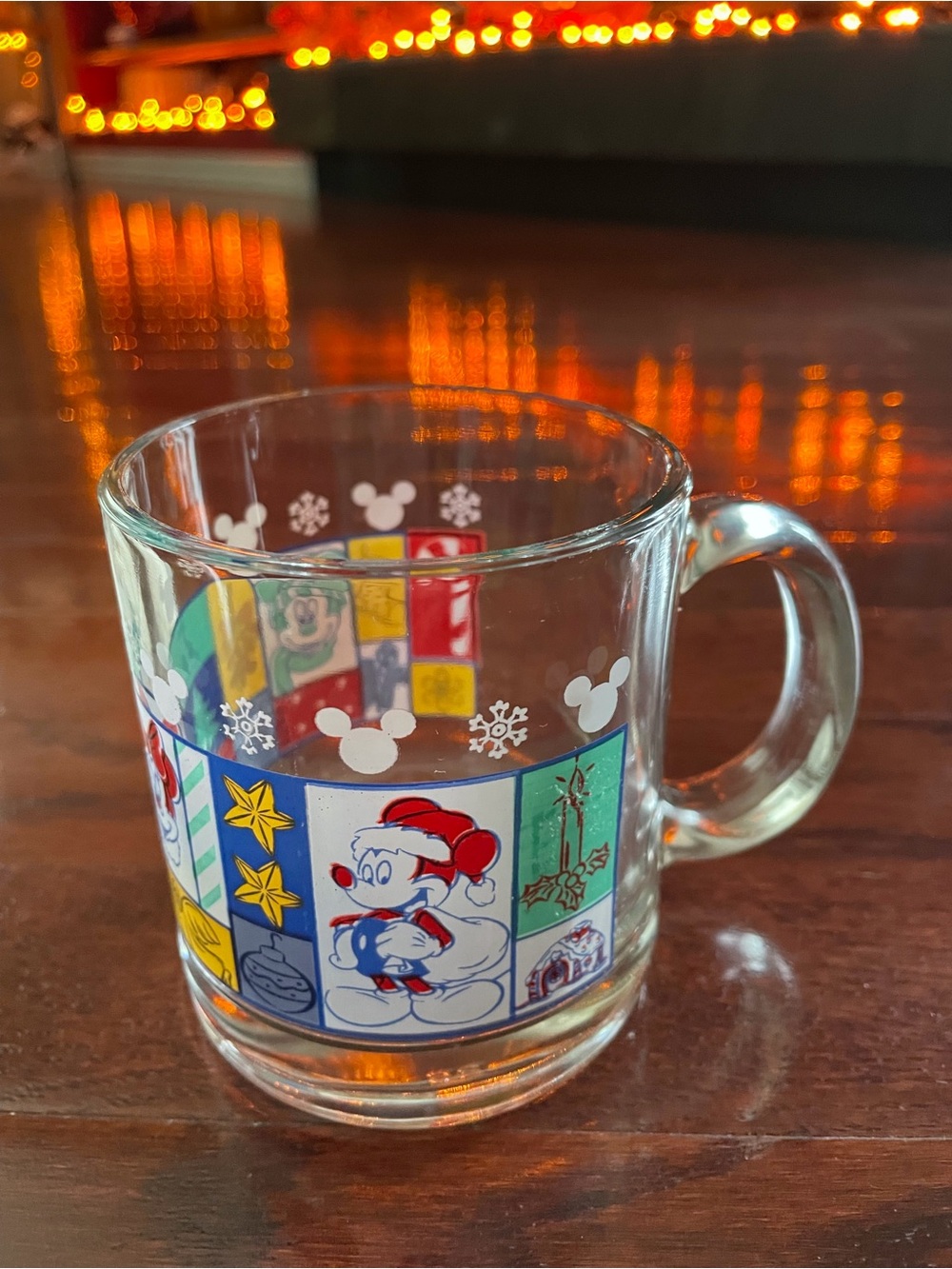 Vintage Disney Christmas Clear Glass Mug